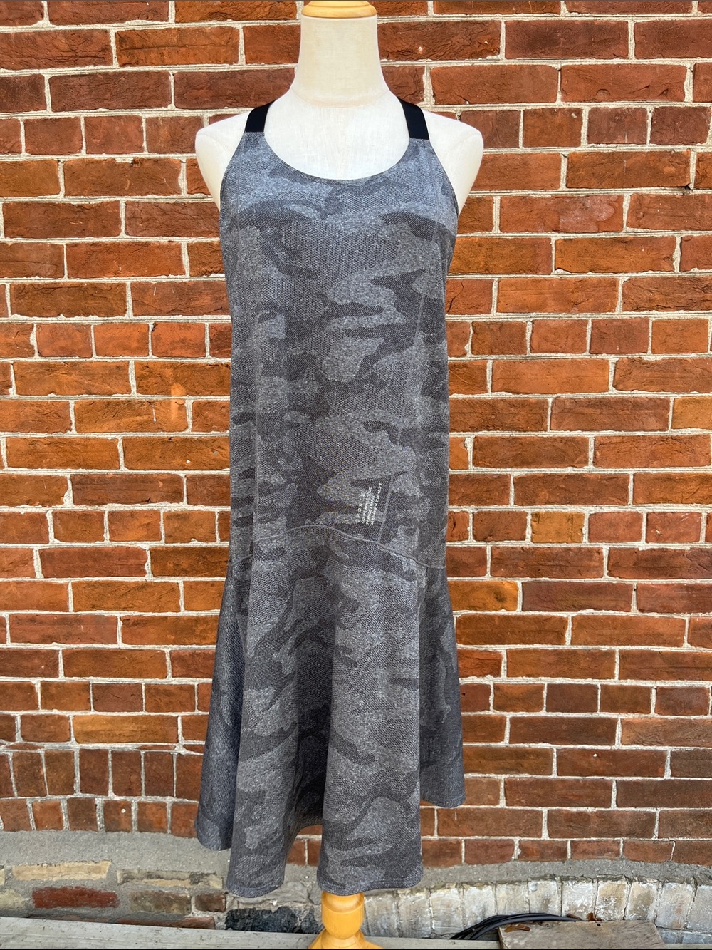 Agnes B Sport Gray Camouflage Athletic Tank Dress